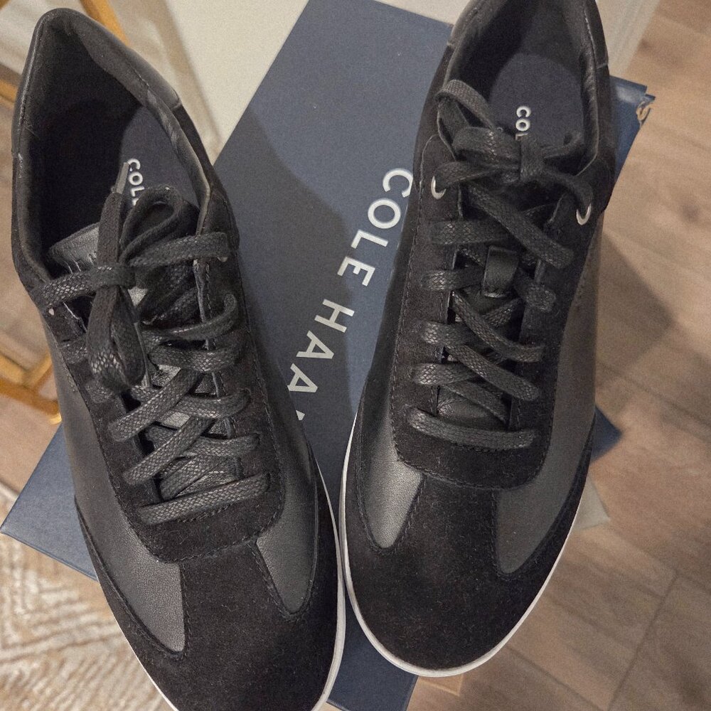 Cole Haan Leather & Suede Sneakers – Black – New, Never Worn